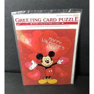 Walt Disney Mickey Mouse Gibson Greeting Card Puzzle Happy Valentines Day Sealed